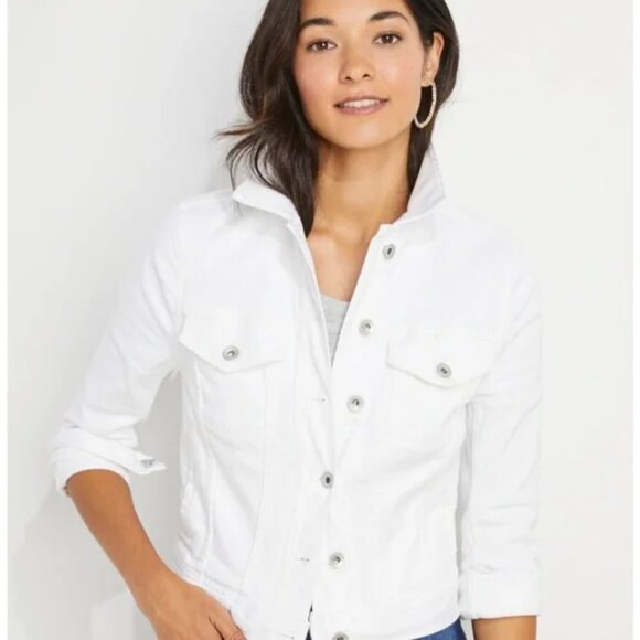 vineyard vines Denim Trucker Jacket in White Cap large l - Picture 1 of 3